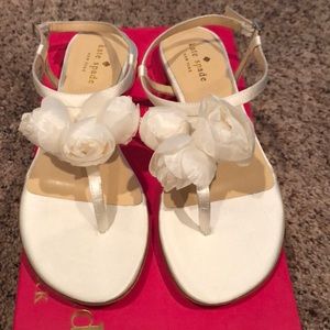 Kate Spade Ivory and satin sandals. NEVER WORN!